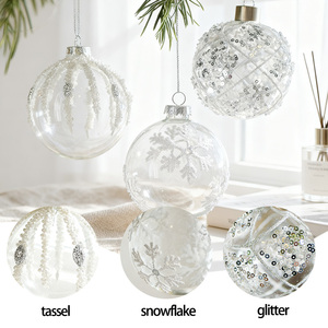 Juego de Adornos Esféricos Blancos de <span class=keywords><strong>Navidad</strong></span>, Decoraciones para el Hogar con Diseño de Santa Claus, Estilo Clásico, a Todo Color, Impermeables, Mini - Product Image 2