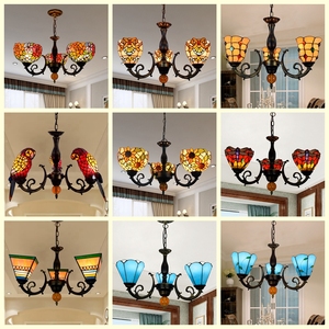 <span class=keywords><strong>Lustre</strong></span> suspendu Tiffany en verre, motif oiseau, lampe vitrail bronze, lampes Tiffany, <span class=keywords><strong>lustre</strong></span> suspendu de luxe à trois têtes, motif <span class=keywords><strong>perroquet</strong></span> - Product Image 4