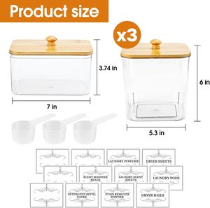 โหลพลาสติกใส่น้ำยาซักผ้าพร้อมฝาปิดมี3แพ็ค - Product Image 2