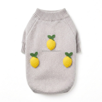 Pull en coton tricoté doux pour chien avec décor citron 3D – Idéal pour Halloween/Noël – Pull chaud d'hiver pour chiens de taille moyenne – Vente en gros