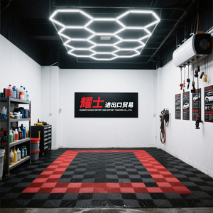 Luci di lusso <span class=keywords><strong>LED</strong></span> in alluminio per auto moderne a forma di esagono a nido d'ape 110V portatile per officina giardino per strada residenziale - Product Image 2