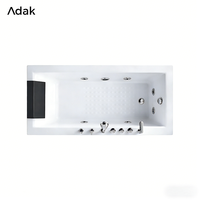 Baignoire autoportante rectangulaire en acrylique, portable, écologique, garantie 5 ans, nettoyage facile, drain central profond, pour intérieur, 60 cm de profondeur