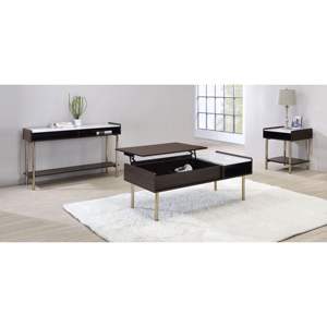 DB Carrie Brown End Table Stylish <b>Nightstand</b> with Unique Design - Product Image 5