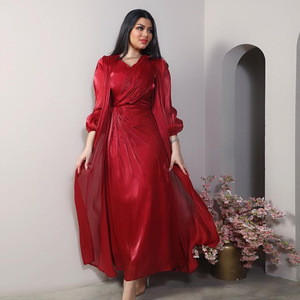 Abito da sera di lusso elegante Abaya musulmano elegante Abaya Set cappotto e gilet vestito festa di compleanno donna abito da ballo - Product Image 5