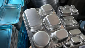 5コンパートメントインドThaliランチトレイ304ステンレス鋼冷圧延ファーストフード食堂分割ディナーメスプレートスチールふた - Product Image 4
