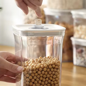 Choice Fun Contenedor prensado <span class=keywords><strong>de</strong></span> plástico transparente Caja cuadrada <span class=keywords><strong>de</strong></span> mantenimiento fresco <span class=keywords><strong>para</strong></span> granos <span class=keywords><strong>de</strong></span> frutas secas Almacenamiento <span class=keywords><strong>de</strong></span> alimentos varios - Product Image 1