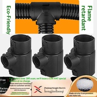 Connecteur en T pour tuyau ondulé en plastique, ignifuge, type T, type Y, attache-câble en nylon PA66, compatible AD7-AD54.5, à extrémité ouverte variable
