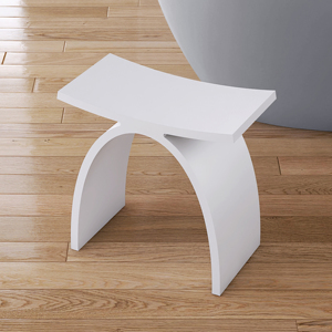 Matte White Freestanding Shower <b>Stool</b> of Solid Surface <b>Stools</b> & Waterproof Seats <b>for</b> <b>Bathroom</b> Shower <b>Stools</b> & Seats Supplier - Product Image 1