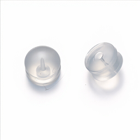 100 pièces/sac 2026 Meilleures ventes Bouchons d'oreille pour boucles d'oreilles, transparents antidérapants DIY, type hamburger