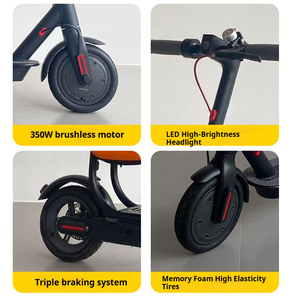 Trottinette électrique pour adultes, pliable, deux roues, moteur sans balais, design étanche, longue durée de vie de la batterie, cadre en alliage d'aluminium, puissance 350W - Product Image 4