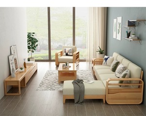 Sofá Nórdico de Madera Maciza para el Hogar; Sofá Combinado Moderno y Minimalista para <span class=keywords><strong>Apartamentos</strong></span> Pequeños <span class=keywords><strong>en</strong></span> <span class=keywords><strong>Alquiler</strong></span>; Sofá Esquinero - Product Image 4