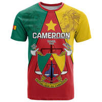 T-shirt personnalisé avec le blason du Cameroun pour la fête de l'unité camerounaise, design de drapeau du Cameroun pour la fête de l'indépendance, t-shirts en sublimation