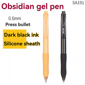 Deli SA191 Obsidian Druckgel-Stift Grün-Schwarz 2 Tintenarten Glatt Schreibend Silikonhülle Komfortabler Griff 0,5 mm Kugelschreiber Hochwertig - Product Image 6