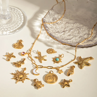 Breloques Océaniques en Acier Inoxydable Plaqué Or, Pendentifs Étoile de Mer, Coquillage, Conque, Étanche, Hypoallergénique, Accessoires de Fabrication de Bijoux DIY