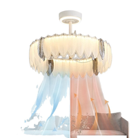 Ventilador de Techo LED de Plástico con Motor AC Contemporáneo, Lámpara de Techo Inteligente con Control Remoto para Cocina