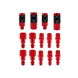 Aluminum Red 14-Piece 1/4 Npt Quick Coupling Pneumatic Fitting Hose Air Connector For Tools - Product Image 4
