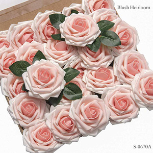25pcs Roses en mousse <span class=keywords><strong>ivoire</strong></span> avec tiges DIY Bouquets <span class=keywords><strong>de</strong></span> mariage blanc douche nuptiale Tables <span class=keywords><strong>de</strong></span> fête décorations fleurs artificielles pour cadeaux - Product Image 2
