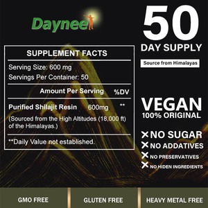 Gomitas de Resina de Shilajit del Himalaya Orgánico Daynee, Suplemento Herbal para Adultos - Apoyo Inmunológico 50g - Product Image 6