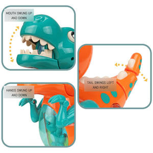 Juguete de Dinosaurio Tiranosaurio Rex Universal Acústico-Óptico Eléctrico de Dibujos Animados para Niños, Juguete de Dinosaurio de Plástico que Camina y se Balancea con Música y Luz - Product Image 4