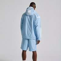 Survêtement en nylon uni léger surdimensionné OEM ODM avec logo brodé, coupe-vent 100 % polyester à fermeture éclair, ensemble 2 pièces