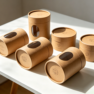 Customized Logo Kraft Paper Sleeve Cylinder Tube Packaging Elegant Round <b>Container</b> Fragrance Diffuser Packing - Product Image 3