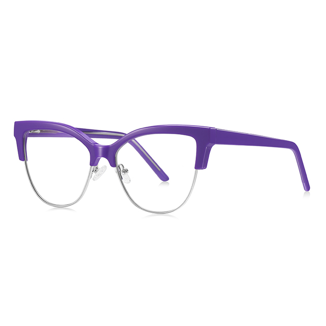 Blue Light Blocking Glasses Vintage Half Frame UV Clear Lens Anti Eyestrain Computer Gaming Glasses for Women Men