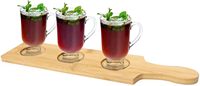 Plateau de dégustation rustique à 3 compartiments pour spiritueux et alcool, organisateur de verres à shot, planche de dégustation de bière