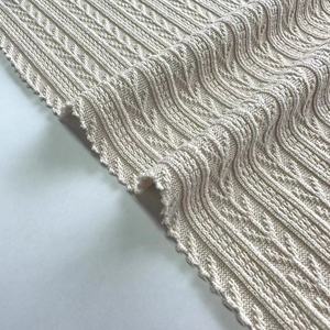 Pabrik OEM kain Jacquard jalinan elastis 95 poliester 5 kain rajut kabel Jacquard spandeks untuk garmen sweter
