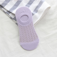 Usine personnalisé heureux drôle coloré chaussettes femmes été Compression chaussettes Transparent Net chaussettes