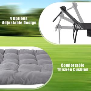 Tumbona Plegable Reclinable para Playa con Respaldo Ajustable en 4 Posiciones, Cama <span class=keywords><strong>de</strong></span> Playa, Silla <span class=keywords><strong>de</strong></span> Sol Reclinable para Camping - Product Image 2