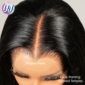 Lagos Hairline Body Wave HD 13x6 Perruque avant en dentelle avec veuves Peak Perruque de cheveux humains sans colle Densité 180% Perruque pré-plumée M Hairline - Product Image 2