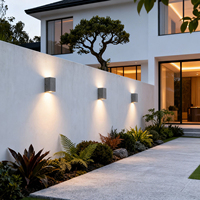 Lampe murale extérieure carrée en ciment LED étanche IP65 au design simple, garantie 2 ans, AC 85-265V pour jardin et cour