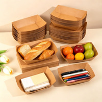 Caja de Picnic de Papel de Grado Alimenticio, Caja de Almuerzo de Cartón Kraft Impresa Personalizada para Fiestas al Aire Libre, Catering, Empaque para Sándwiches, Frutas y Bocadillos