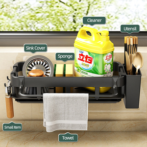 Bồn rửa nhà bếp khoan miễn phí mạnh mẽ đa chức năng dishcloth Sponge thoát nước giá với đũa chủ - Product Image 2