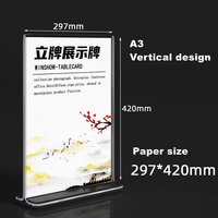 Support d'affichage publicitaire A4/A5/A6, stable et durable, support de menu de table en forme de T, porte-panneau en acrylique