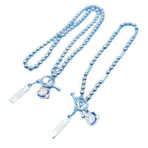 Beaded <b>Necklace</b> 925 Silver <b>Ball</b> <b>Chain</b> With Pendant And Tag Bright Silver Color Geometry Design Fashion Jewelry - Product Image 5