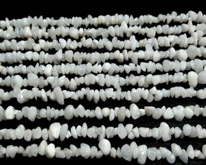 ลูกปัดอาเกตสีขาวธรรมชาติแบบไม่เจียระไน ขัดเงา ขนาดเล็ก ร้อยเป็นเส้นยาว 34 นิ้ว - Product Image 1