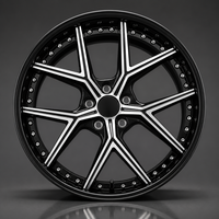 Nouvelle jante en alliage d'aluminium forgé 2 pièces 10 rayons à déport profond, finition usinée argent brillant noir, logo personnalisé, pour rétrofit/amélioration, 18-22 pouces