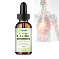 Compléments alimentaires liposomaux de L-lysine HCl liquide oral avec Calcium, GABA, Vitamine D3, Vitamine K, Vitamine K2, Zinc pour la santé immunitaire, cutanée et osseuse