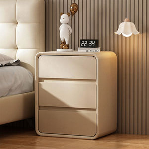 Mesita <span class=keywords><strong>de</strong></span> <span class=keywords><strong>Noche</strong></span> Nórdica <span class=keywords><strong>de</strong></span> Madera, Estilo Moderno, Color Blanco, Sencilla y Cálida, con 3 Cajones, Carga Inalámbrica, Exquisita, para Dormitorio Pequeño - Product Image 5
