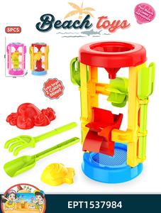 EPT 9-delige strand speelgoedset voor kinderen met zandwaterwiel - zomerse buiten speelgoed met zand schep, emmer en vormpjes voor kinderen - Product Image 5