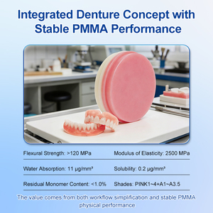 Disco in Resina Acrilica CAD CAM Smilefind 98mm, Blocco PMMA per Materiale per Protesi Dentarie Temporanee - Product Image 4