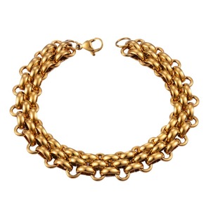Bracelet en acier inoxydable fait à la main, couleur or, pour hommes, Hip Hop, bijoux de mode de haute qualité - Product Image 1