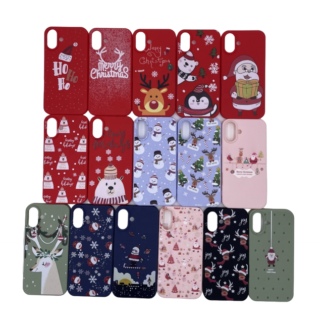 Perfect Gift for Holidays Christmas Tree Festive Elements Luxury Shockproof Ivory White Silicone TPU Phone Case for 16 15