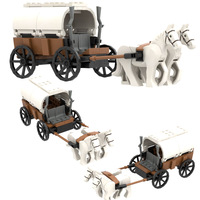 Blocs de construction MOC Chariot médiéval Chariot de prison Accessoires d'armes militaires Armement assemblé Scène à petites particules Jouet DIY