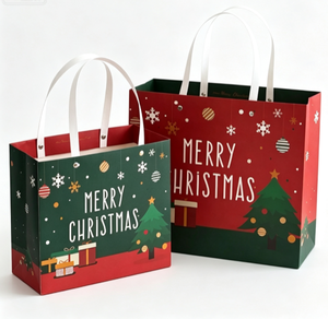 Bolsa de Regalo de Papel Laminado Resistente con Asa de Cinta, Papel Recubierto para Regalos de Navidad, Suministros para Minoristas - Product Image 3