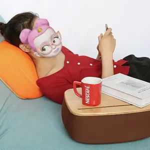 Cojín portátil de bambú para ordenador portátil, bandeja de soporte con almohada - Product Image 6