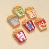 100 pièces résine Simulation pop-corn Cabochons artisanat bricolage Mini cuisine maison de poupée décoration accessoires