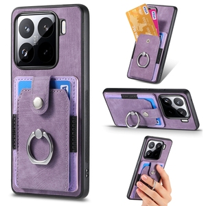 Para Xiaomi 15/15 Pro Finger Ring Holder Card Slots Phone case contraportada, Wallet Case para Moto <span class=keywords><strong>Razr</strong></span> 50/50 Ultra - Product Image 1