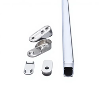 Profilé en aluminium pour bande LED, dimensions 15*28mm, pour armoire, avec diffuseur givré, profil carré en aluminium pour éclairage LED
